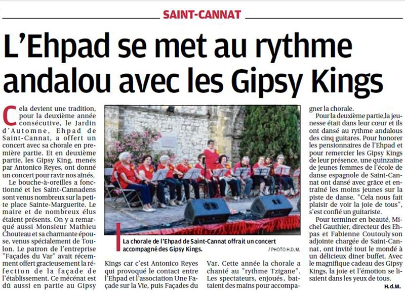 L&rsquo;Ehpad de Saint Cannat se met au rythme andalou avec les Gipsy Kings, Façades du Var