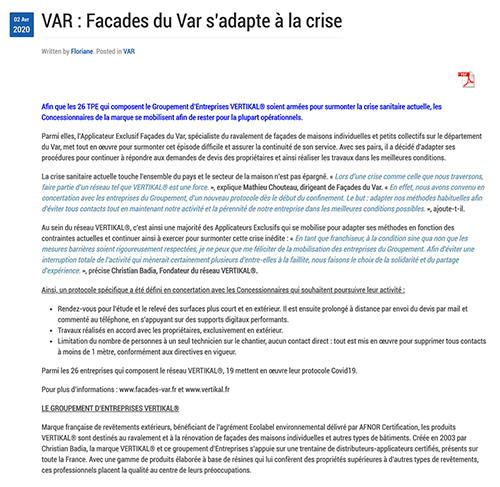 Texte sur les façades du Var et les services d'un façadier Var.